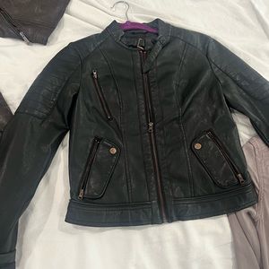Faux leather fitted jackets